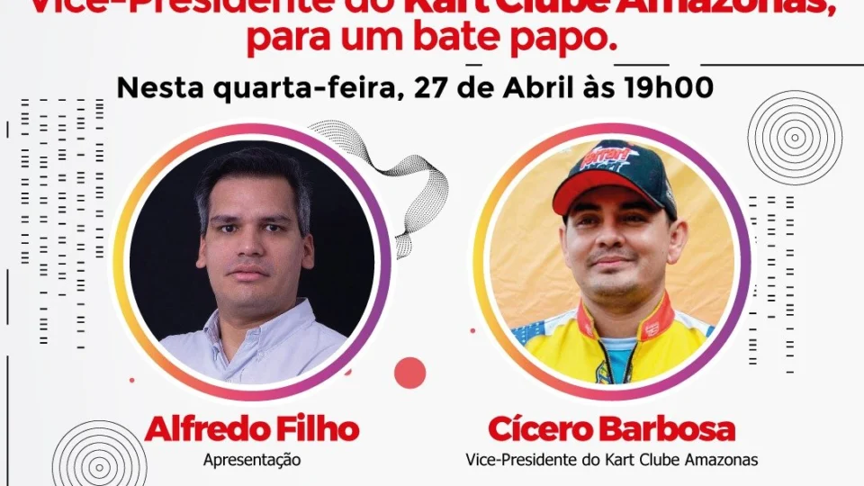 O QGCAST desta quarta-feira recebe Cícero Barbosa, Vice-Presidente do Kart Clube Amazonas