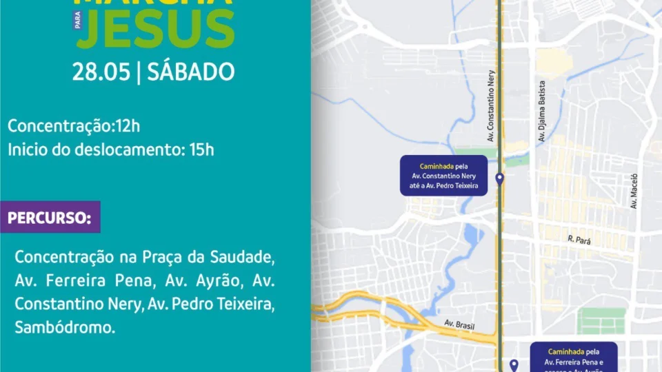 Trânsito e transporte será alterado devido a ‘Marcha para Jesus’ neste sábado