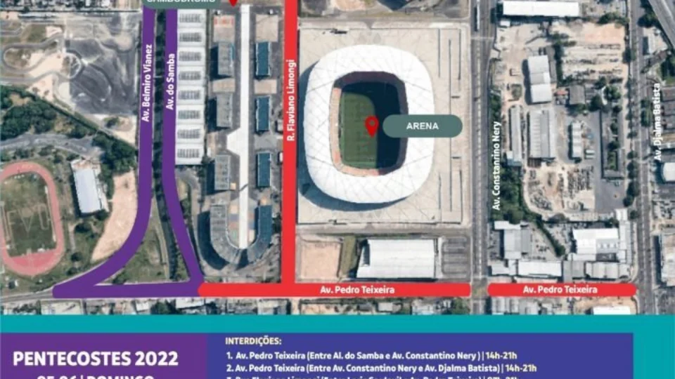 Festa de Pentecostes altera circulação do trânsito e de linhas de ônibus, no domingo