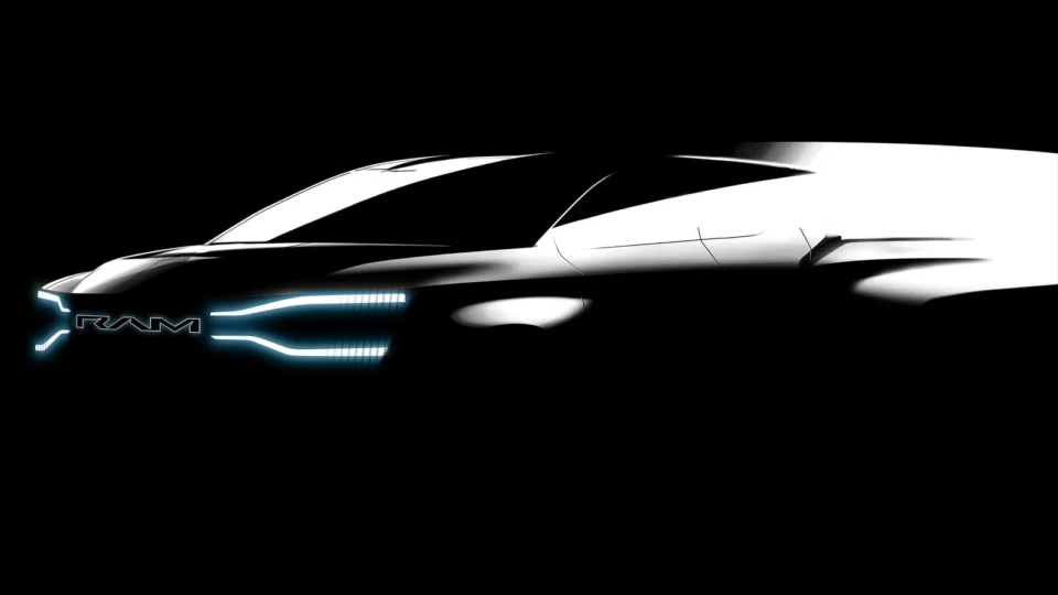 Ram revela esboços da primeira picape elétrica da marca para revolucionar o mercado de picapes