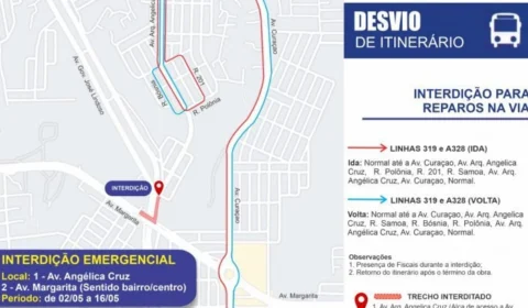 Linhas terão itinerários alterados por 15 dias na zona Norte de Manaus